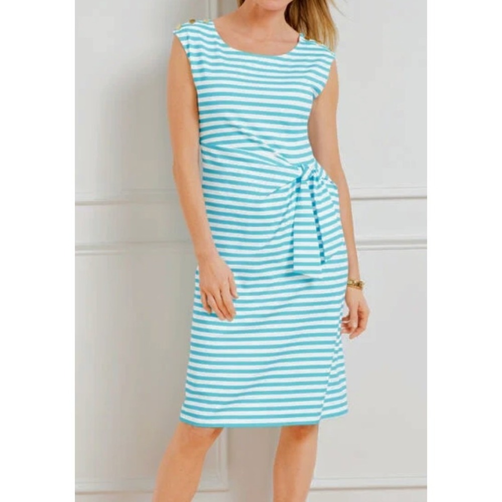 Talbots Jersey‎ Bella Dress Daylight Stripe Size XL NWT